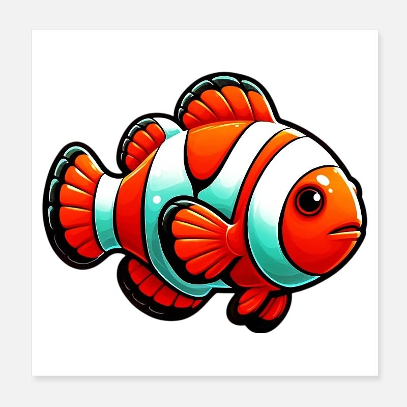 Clownfish Poster 8" x 8" (20x20 cm)