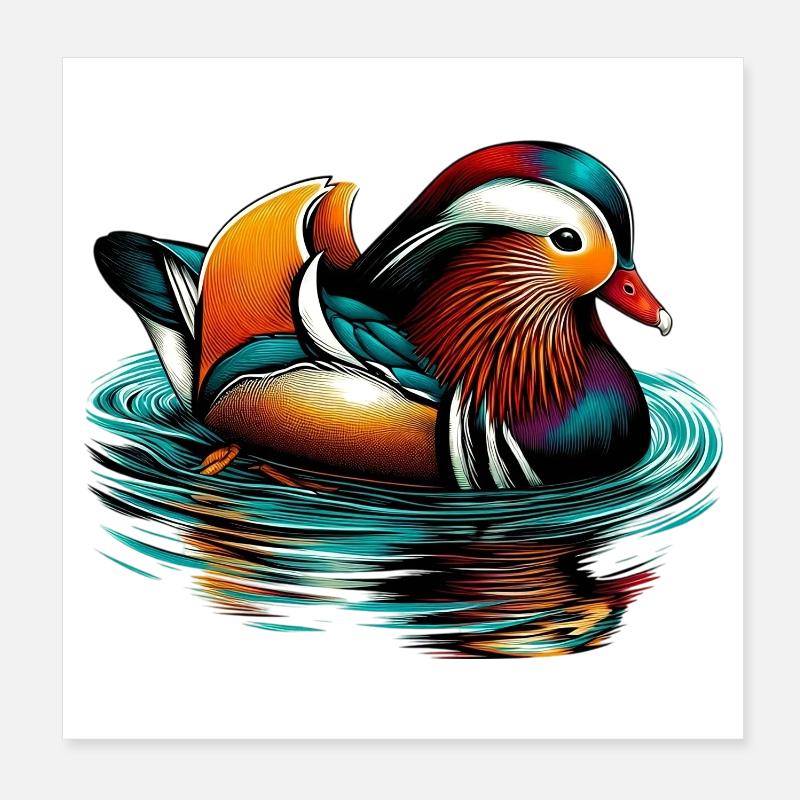 Mandarinente Poster 20x20 cm