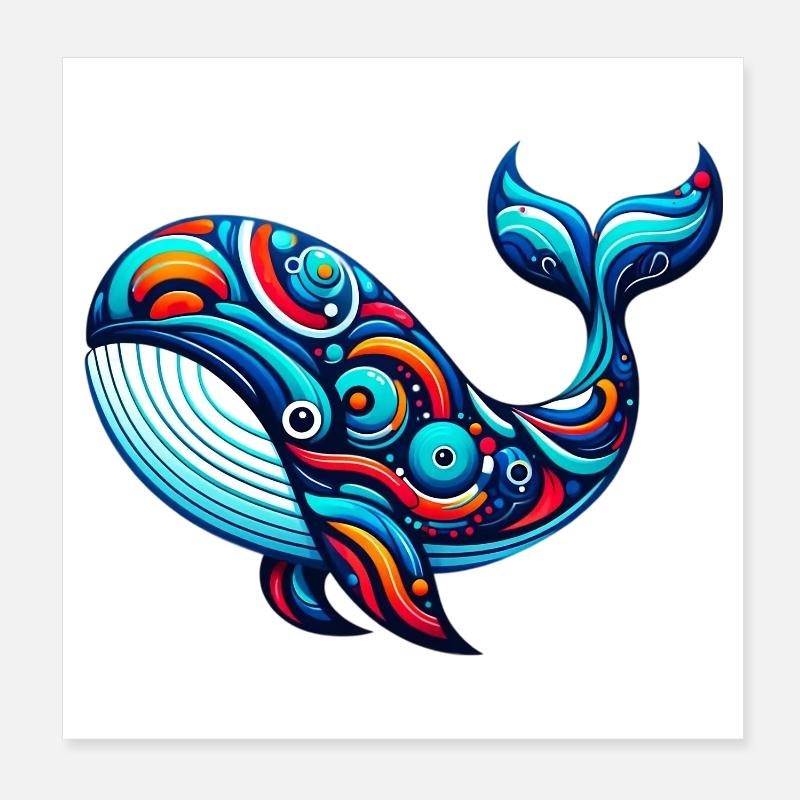 Baleine Poster 20 x 20 cm
