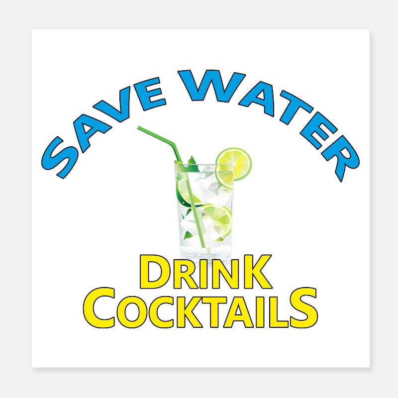 Cocktails Poster 20 x 20 cm