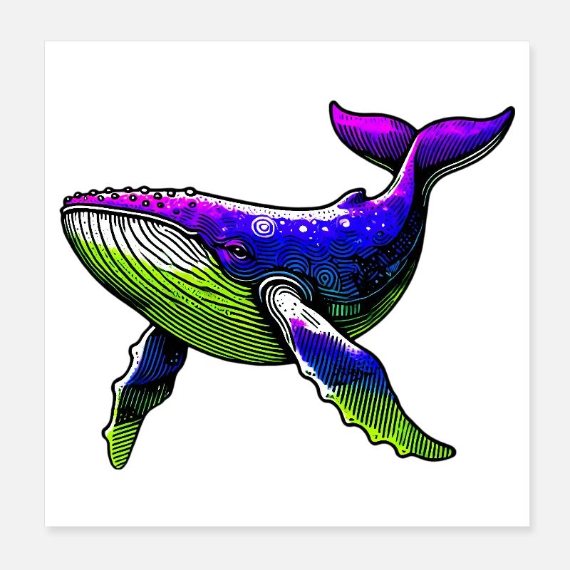 Baleine Poster 20 x 20 cm