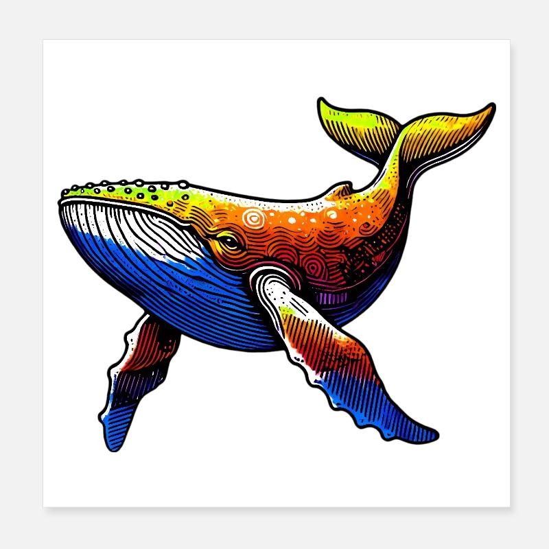 Baleine Poster 20 x 20 cm