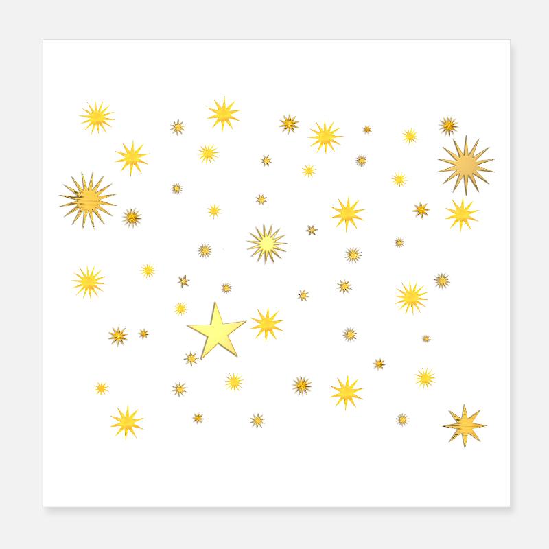 Étincelles de l’étoile dorée Poster 20 x 20 cm