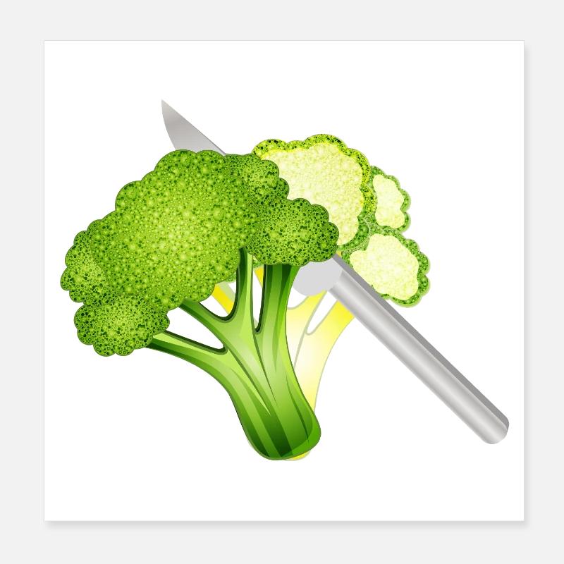 Motif de brocoli coupé – élégant et croustillant Poster 20 x 20 cm