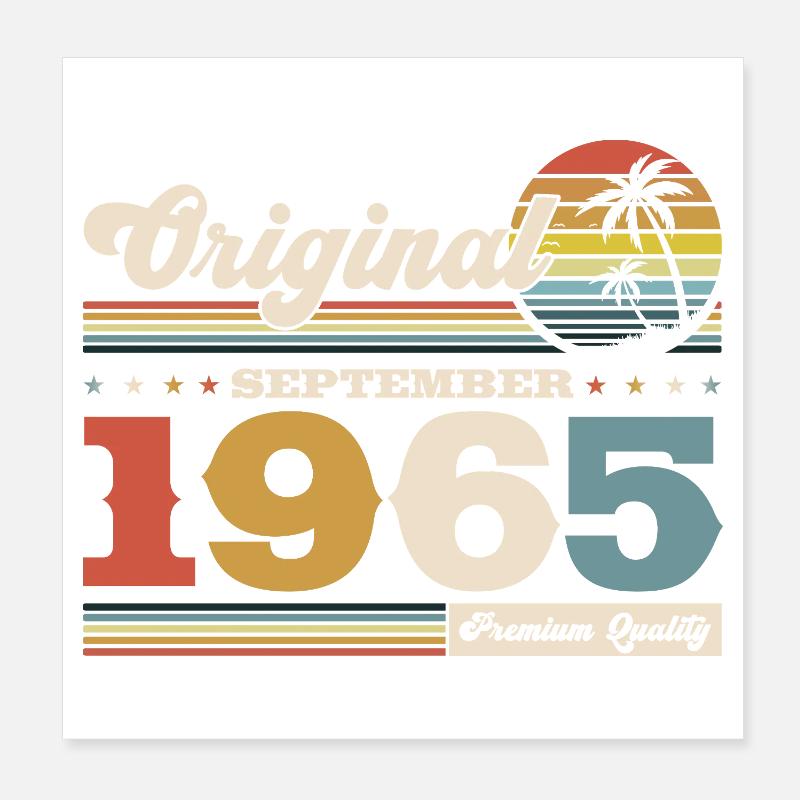 60e anniversaire Original septembre 1965 Poster 20 x 20 cm