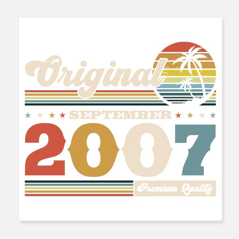 18e anniversaire Original septembre 2007 Poster 20 x 20 cm
