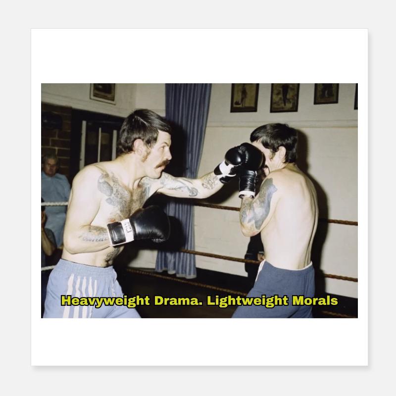 Match de boxe avec un message moral Poster 20 x 20 cm