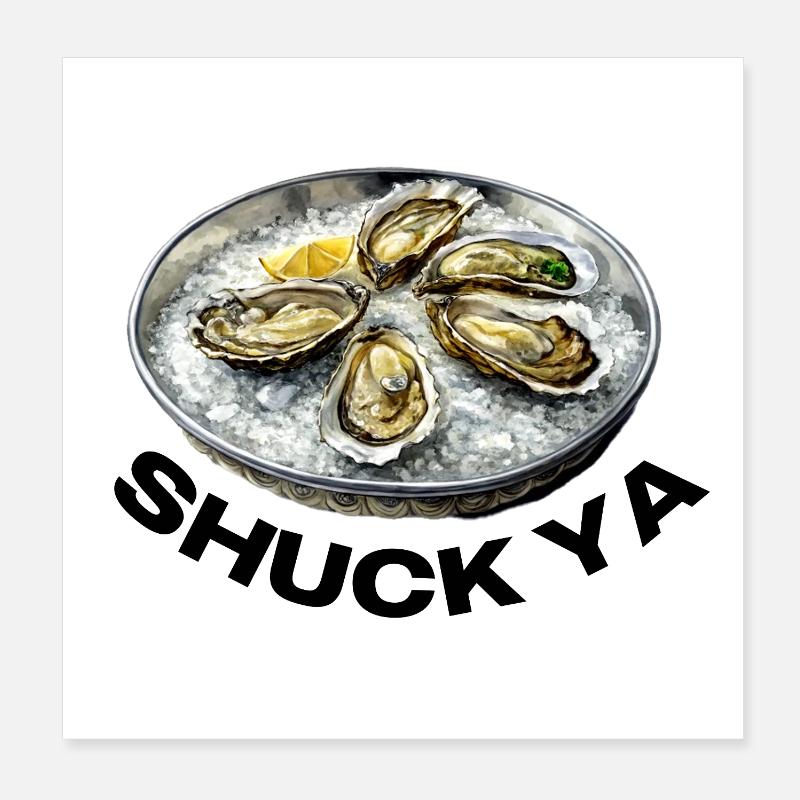 Frischer Austern-Genuss auf Eis Poster 8" x 8" (20x20 cm)