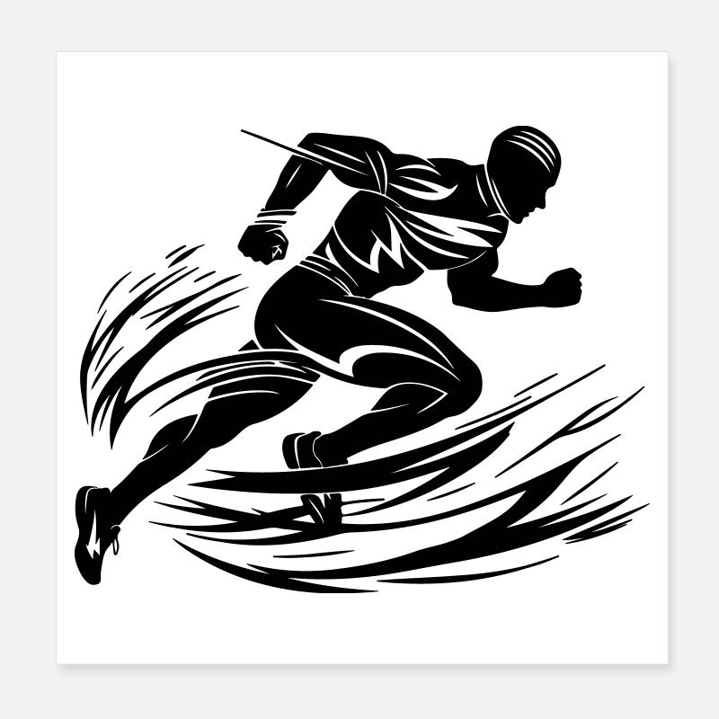 Sprinter in Bewegung Poster 20x20 cm