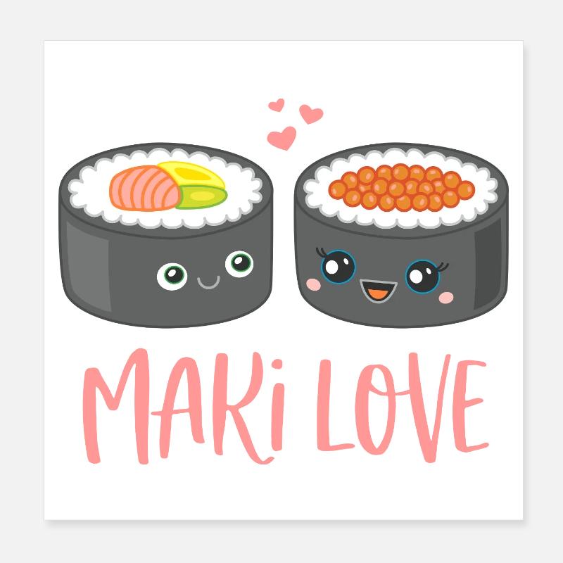 Maki Love Sushi Comic Poster 20 x 20 cm