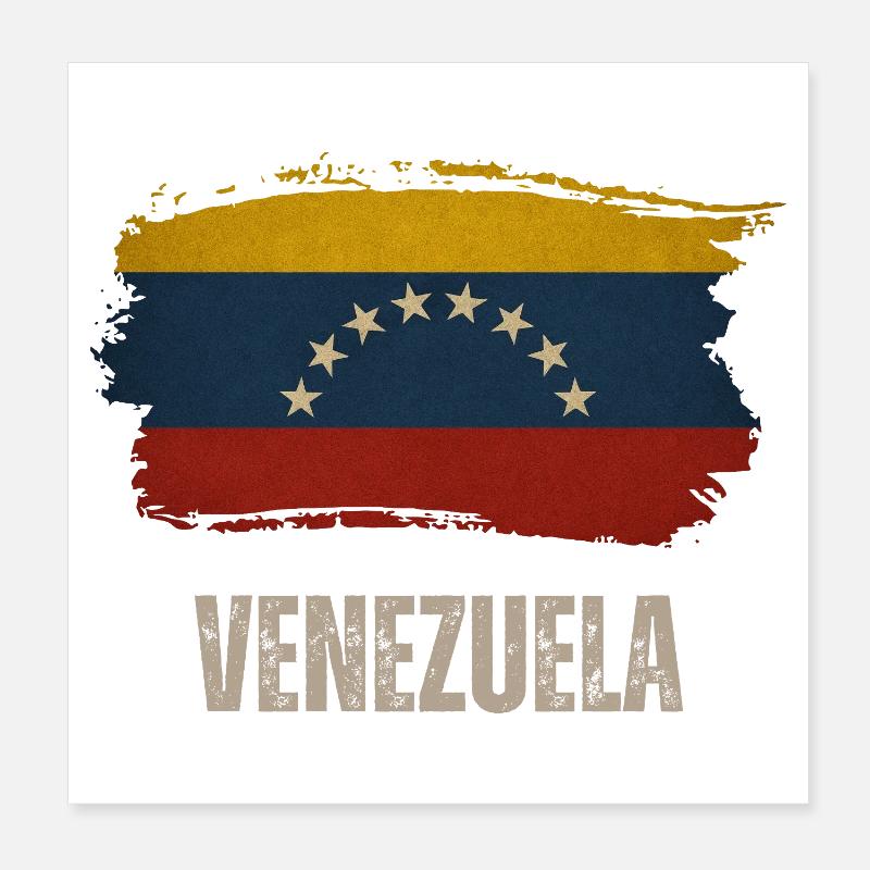 Drapeau du Venezuela, vintage Venezuela Poster 20 x 20 cm