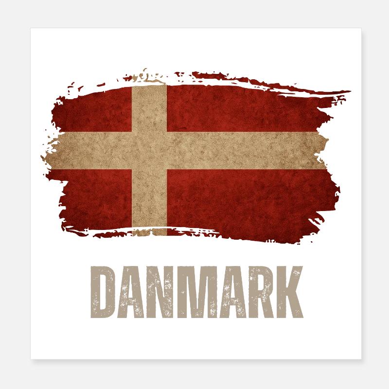 Drapeau grunge du Danemark, fierté danoise Poster 20 x 20 cm