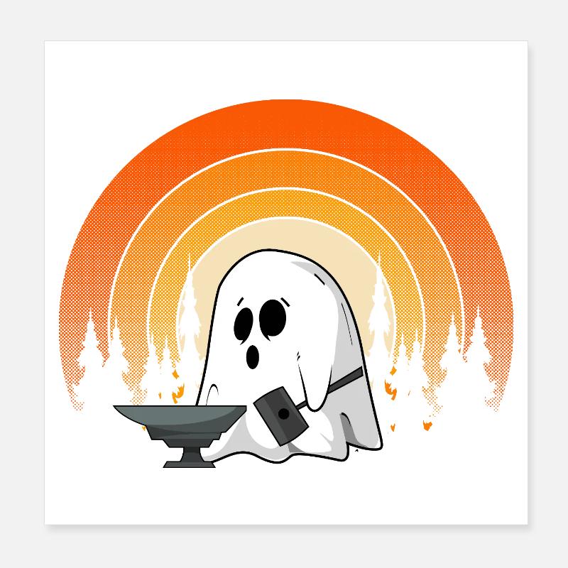 Schmied Geist Halloween Spuk Schmiede Geist Poster 20x20 cm
