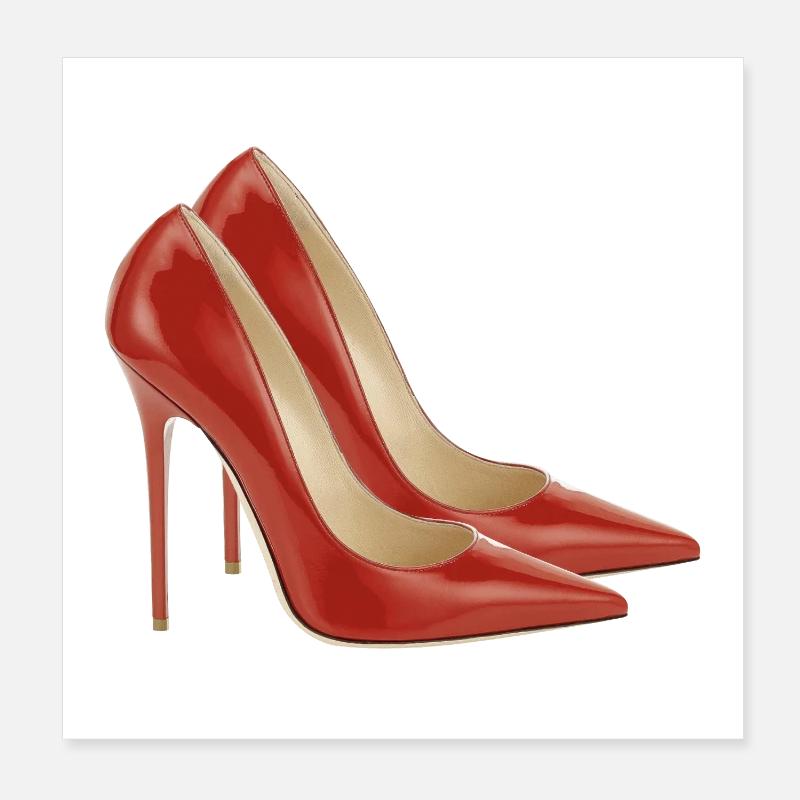 Pump it up - rote Pumpen Poster 20x20 cm