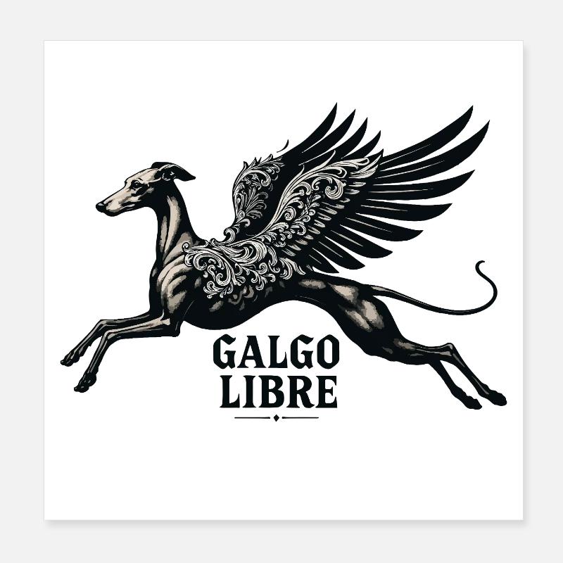 Galgo Libre n°1 Poster 20 x 20 cm