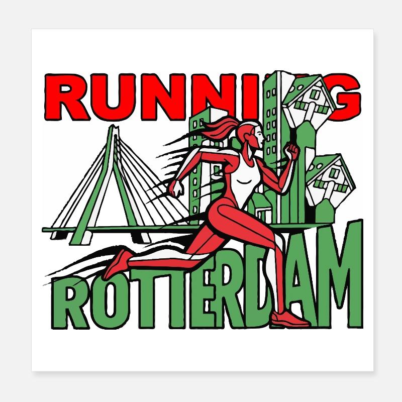 Runner Rotterdam CityRun Poster 8" x 8" (20x20 cm)