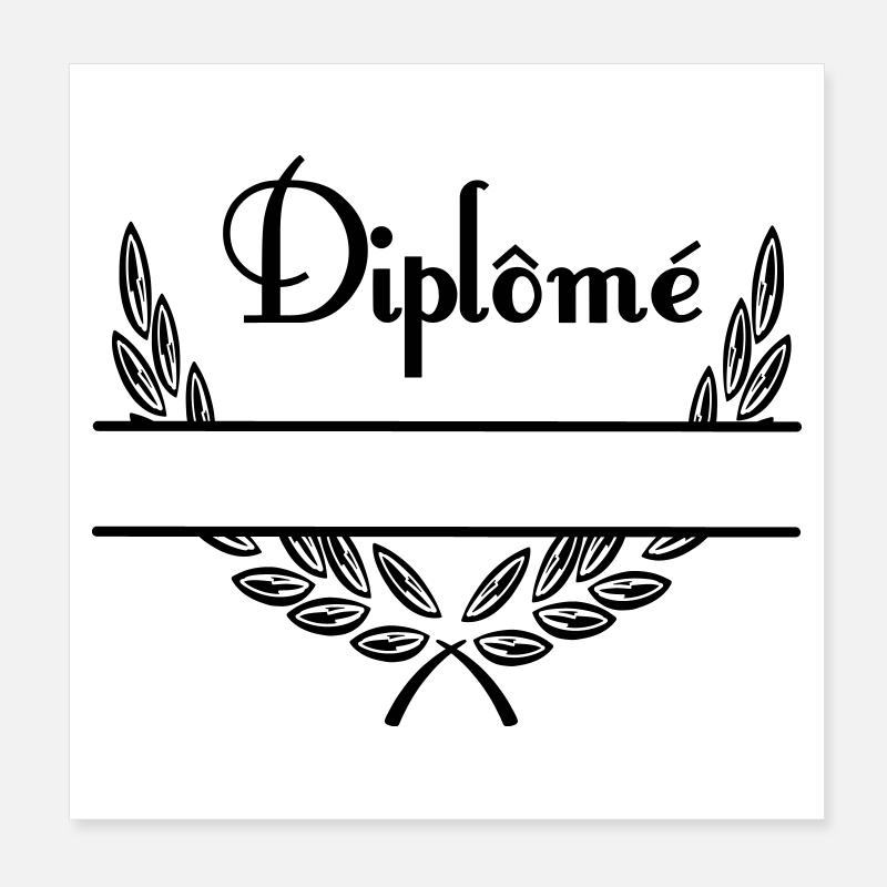 Diplôme in Lorbeerkranz mit Namensraum Poster 20x20 cm
