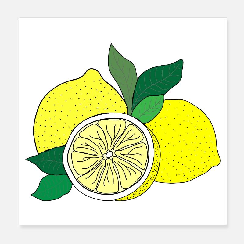 Imprimé agrume - Poster 20 x 20 cm - blanc