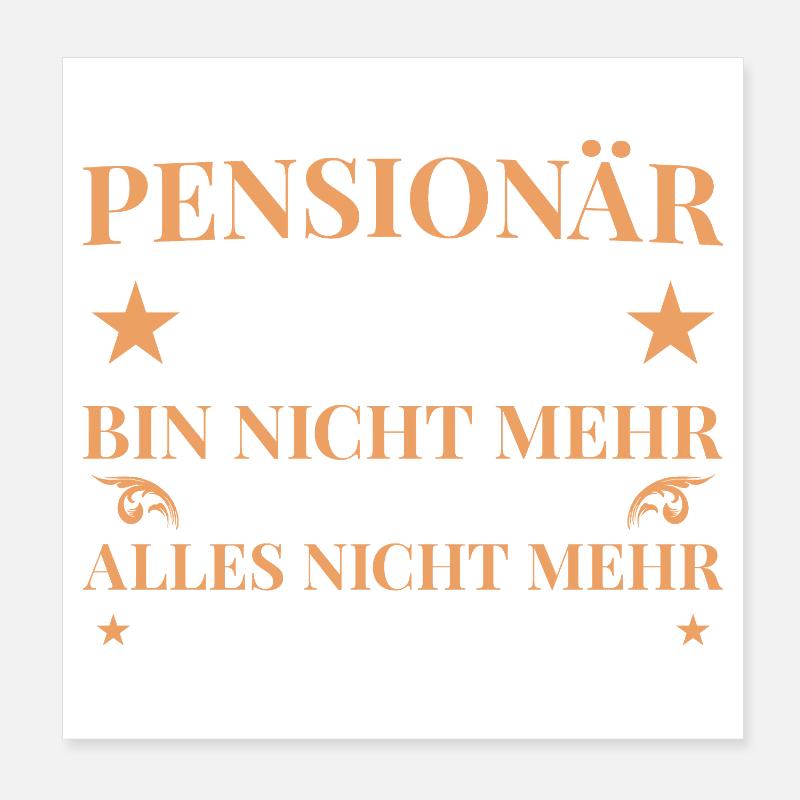 Retraité 2026 Plus responsable - Pension Poster 20 x 20 cm