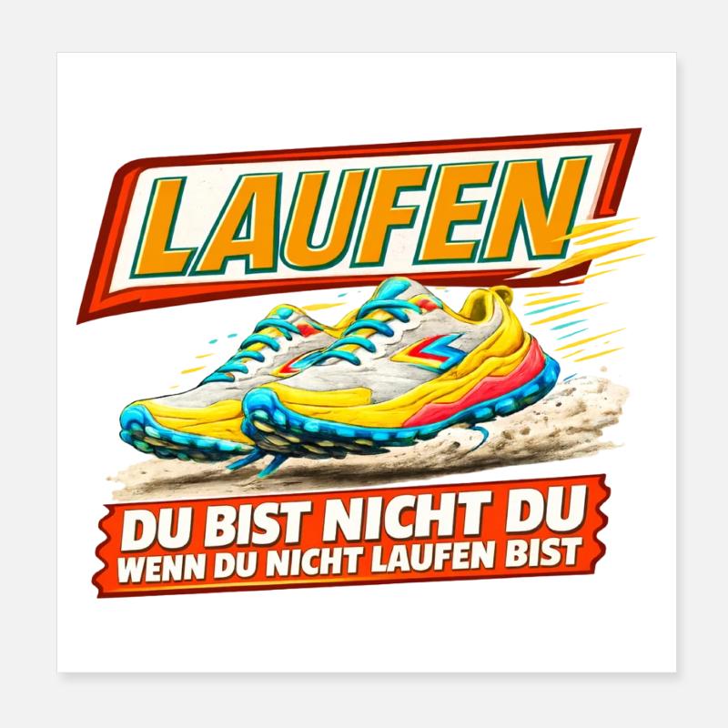 Laufen - Du bist nur Du wenn Du läufst Poster 20x20 cm