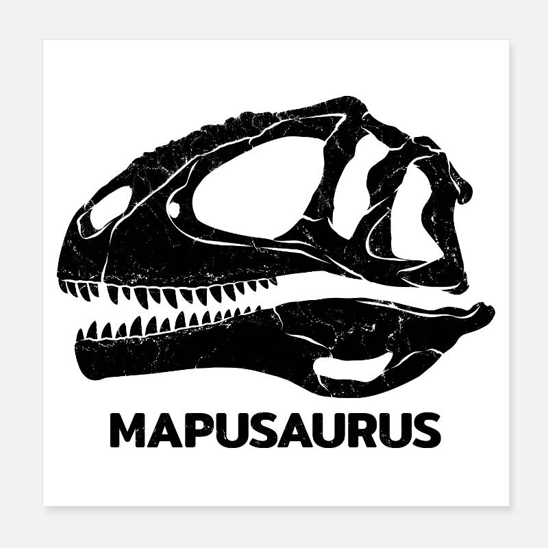 Mapusaurus Fossil Skull Poster 8" x 8" (20x20 cm)