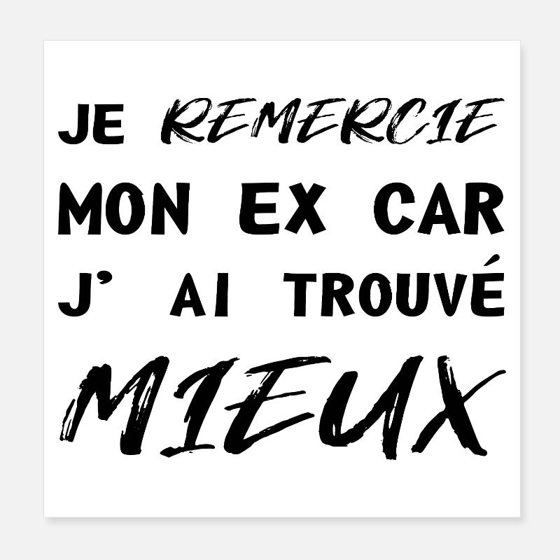 Je remercie mon mon ex Poster 20 x 20 cm