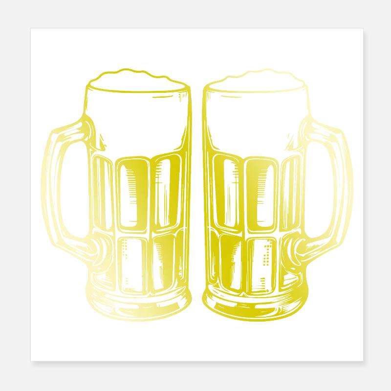 Bier Biergläser Anstoßen Poster 20x20 cm