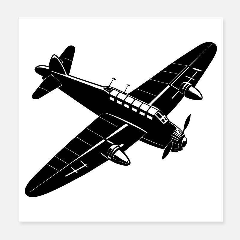 Old airplane Poster 8" x 8" (20x20 cm)