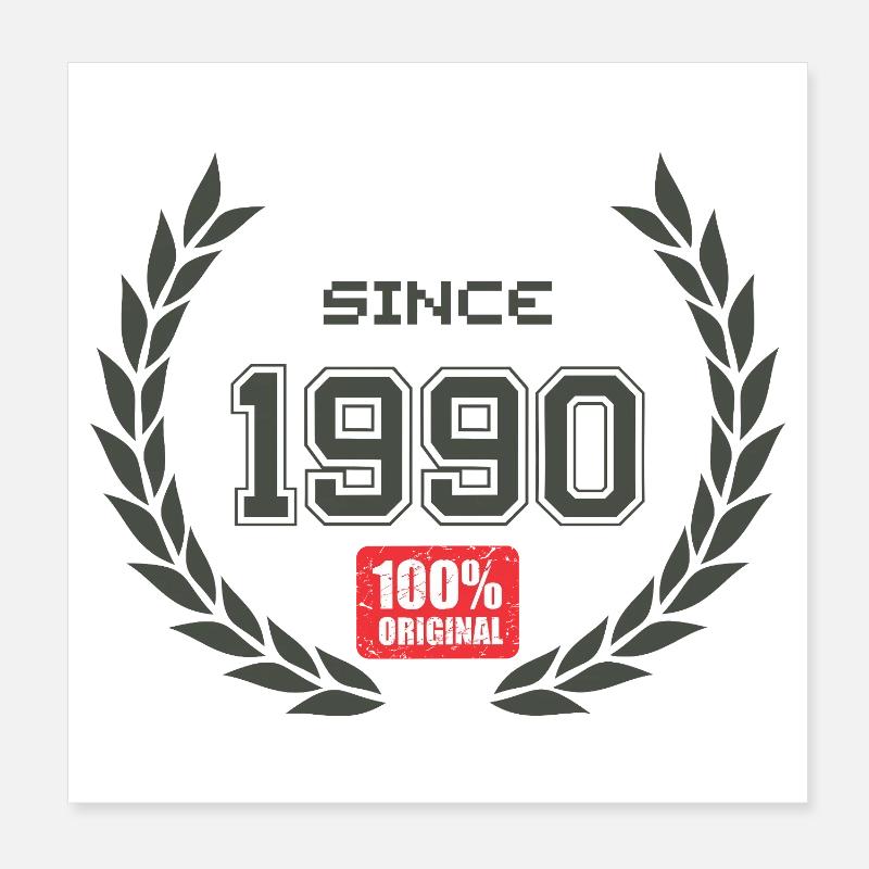 Seit 1990 100 % original Poster 20x20 cm