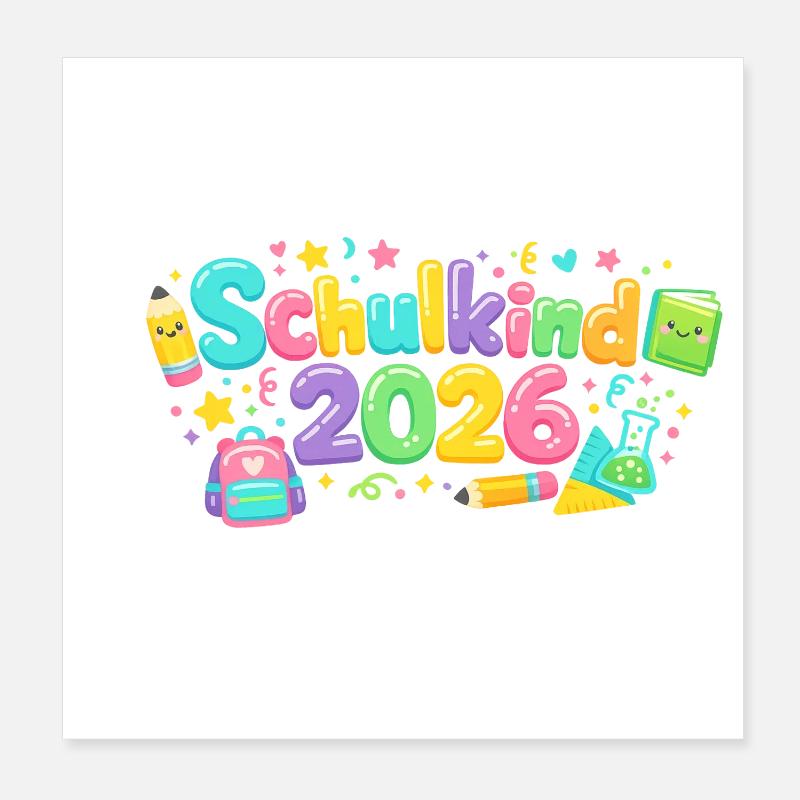 Schoolchild 2026 School Enrollment Gift Poster 8" x 8" (20x20 cm)