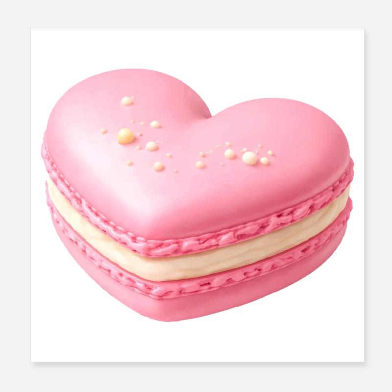 Macaron Herz Pastell Geschenk  Poster 20x20 cm