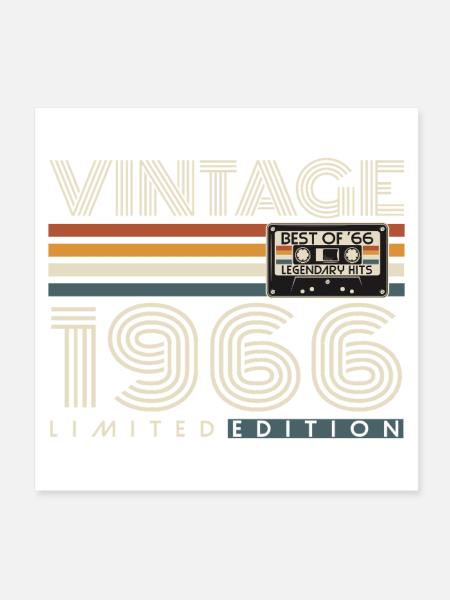 1966 Vintage Vintage Retro Birthday Gift - Poster 8" x 8" (20x20 cm) - white - Front