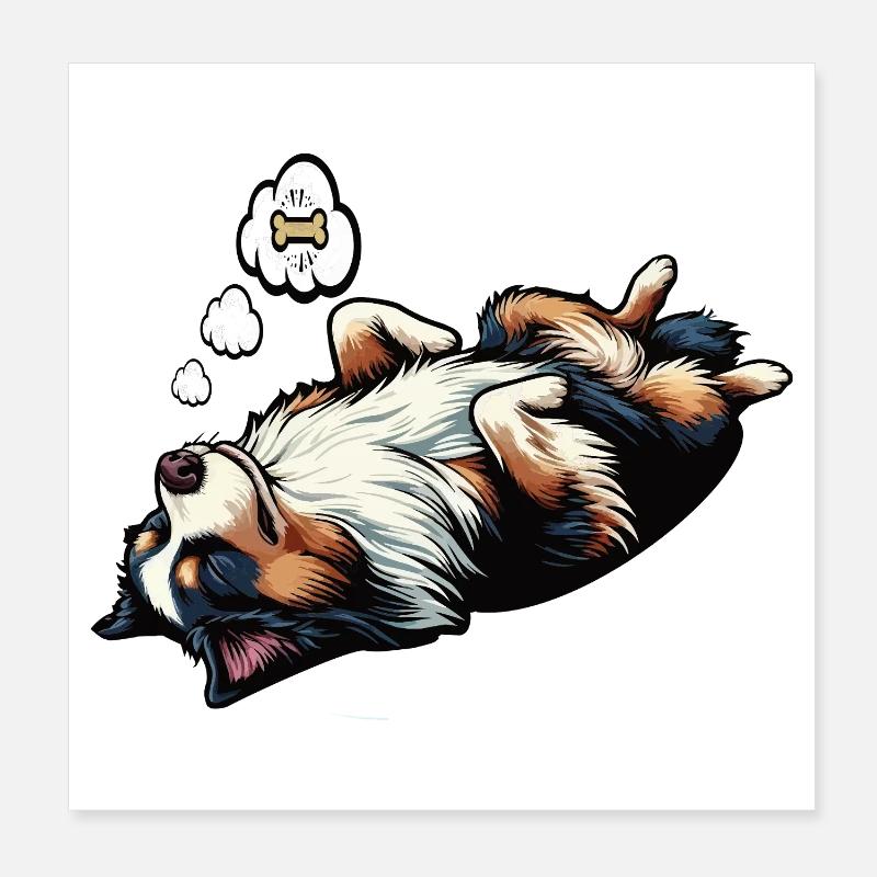 Australian Shepherd Aussie Aussie Owners Aussies Poster 8" x 8" (20x20 cm)