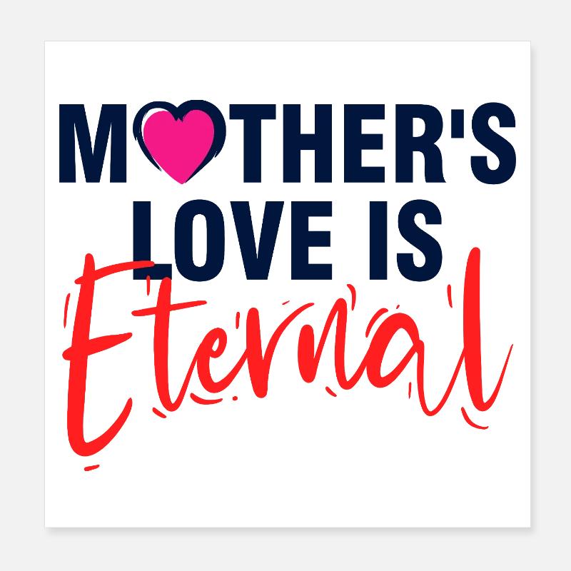 Mutterliebe ist ewige elegante Typografie Poster 20x20 cm