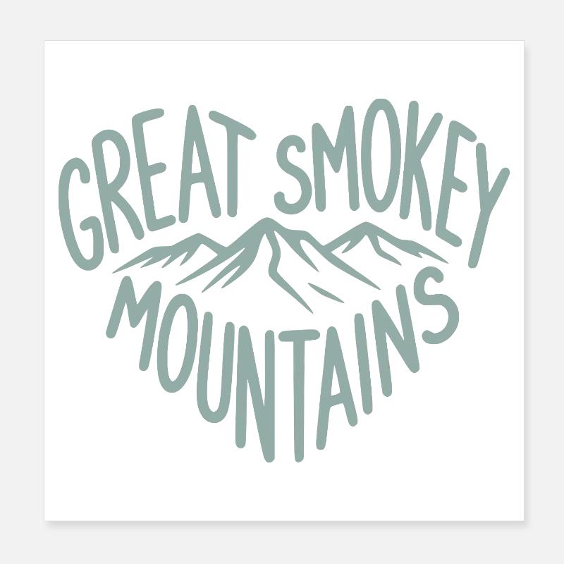 Conception du cœur des Great Smoky Mountains Poster 20 x 20 cm