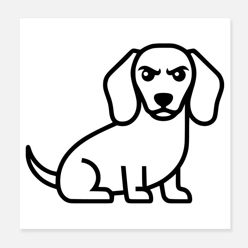 Mauvais Teckel Rond-plan Poster 20 x 20 cm