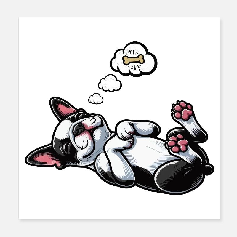 Boston Terrier Boston terrier besitzer Bostie  Poster 20x20 cm