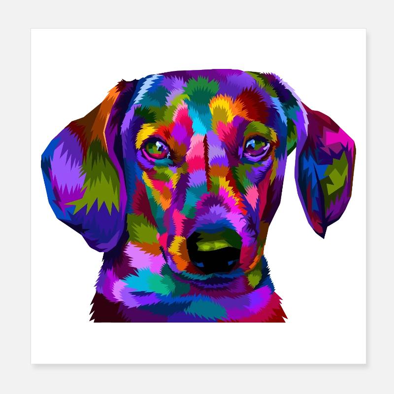 Portrait du chiot Prisme vif Poster 20 x 20 cm