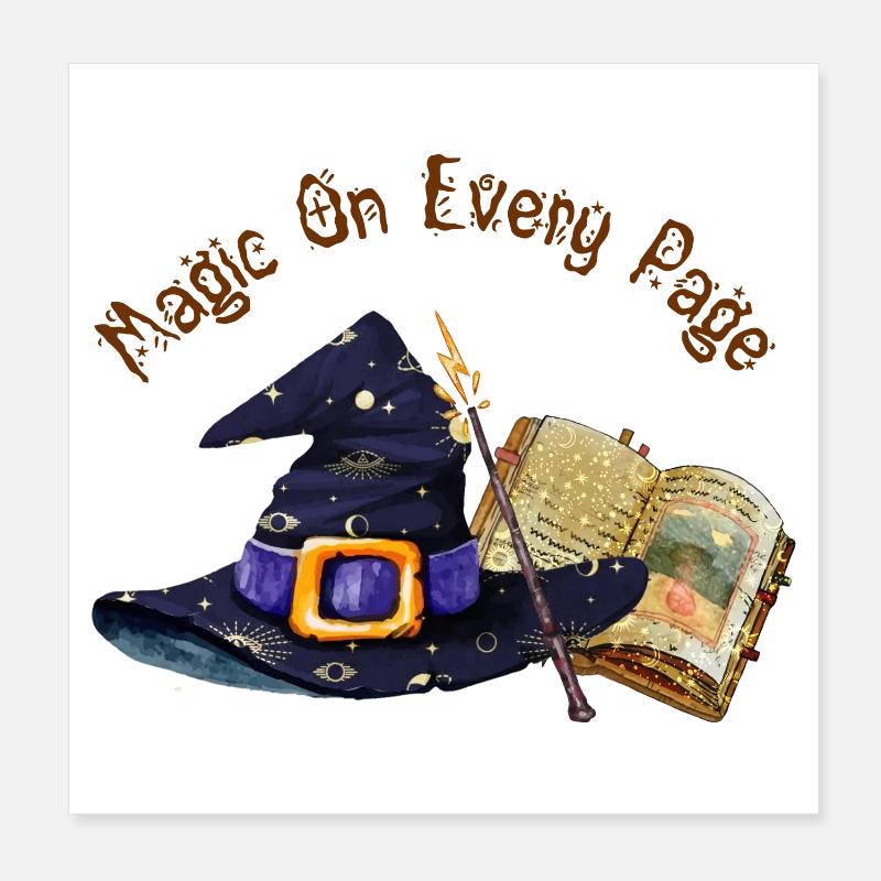 Magic Is On Every Page  Poster 8" x 8" (20x20 cm)