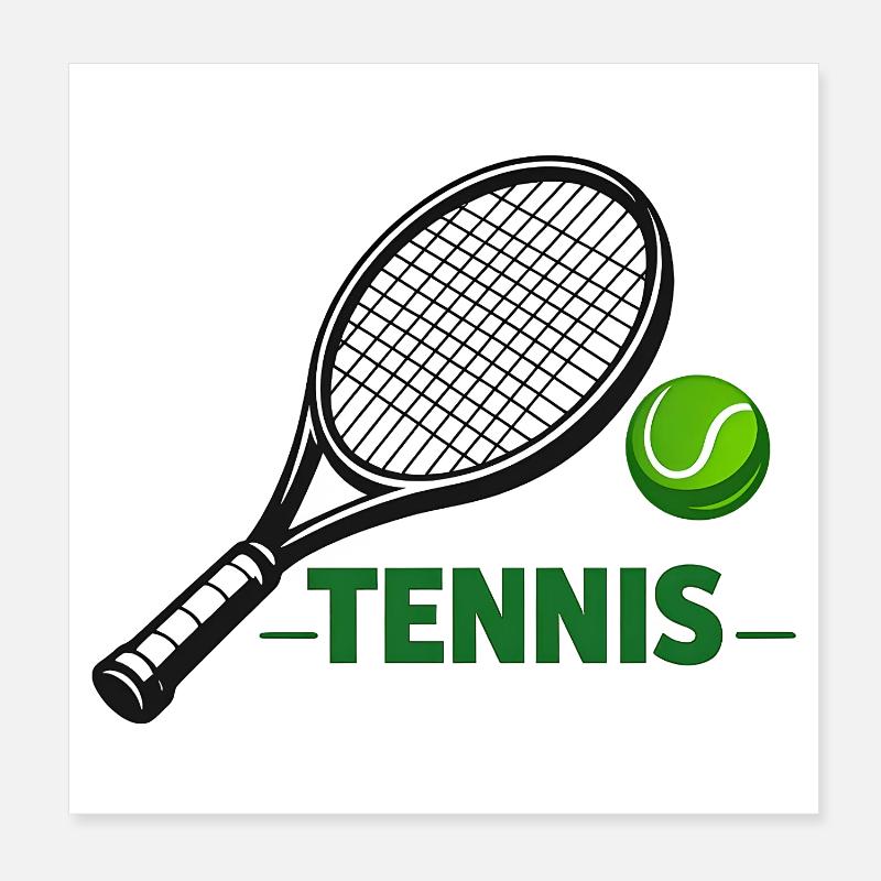 Tennis Design - Poster 8" x 8" (20x20 cm) - white