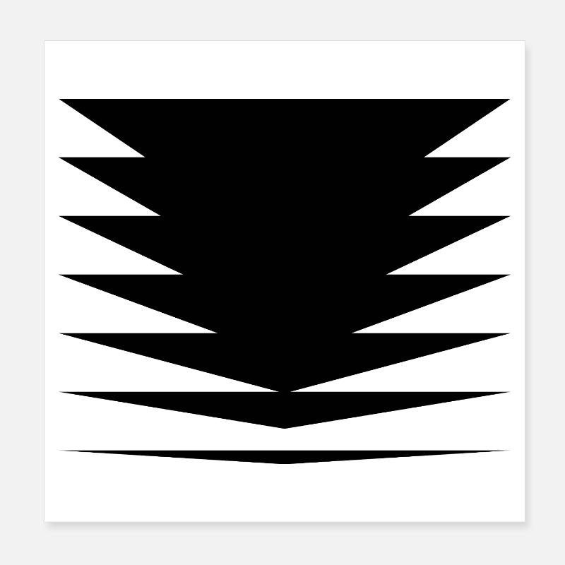 Conception des triangles noirs Poster 20 x 20 cm