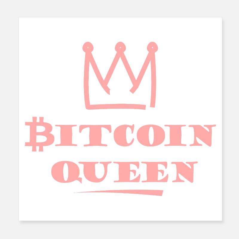Bitcoin Queen Pink Crown Poster 8" x 8" (20x20 cm)