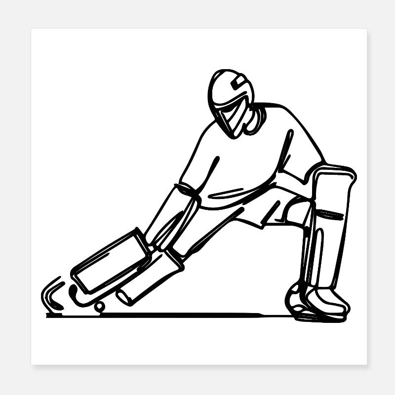 Feldhockey Torhüter Poster 20x20 cm