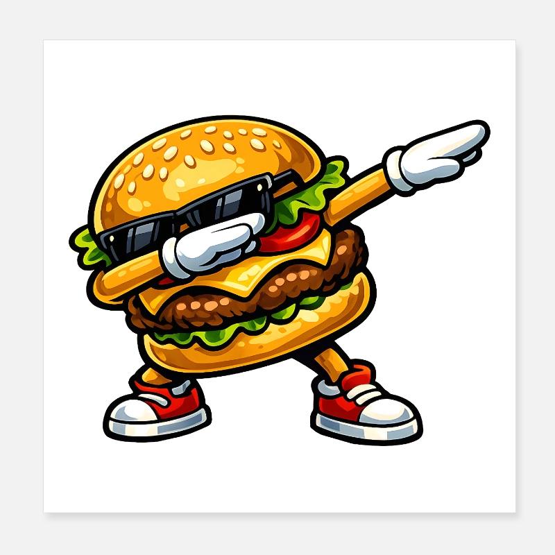 Dab Hamburger Poster 20 x 20 cm