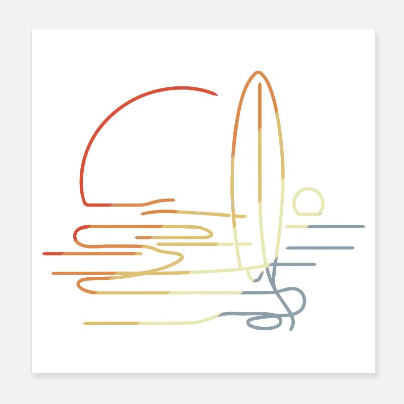 Look vintage surf Poster 20 x 20 cm