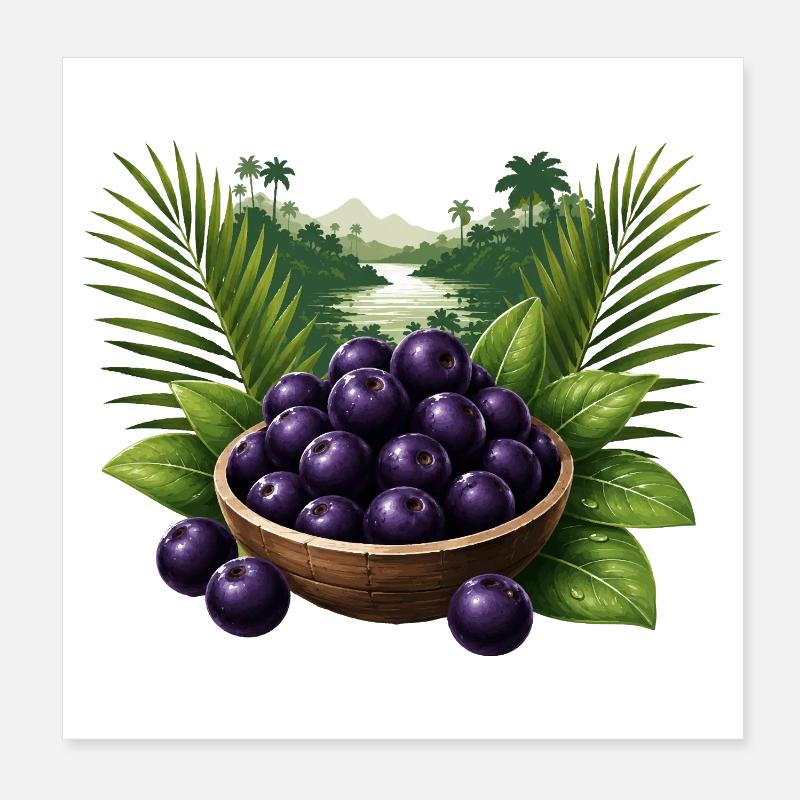 Baies d’açaï Style tropical Poster 20 x 20 cm