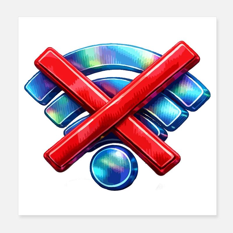 Pas de WIFI Poster 20 x 20 cm