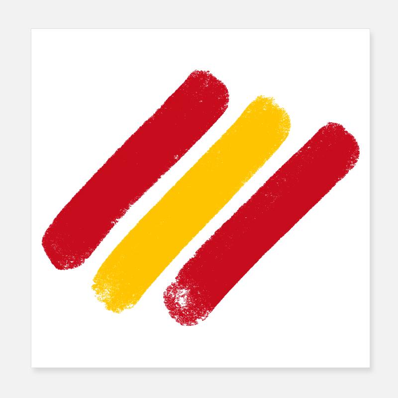Spain - Flag Stripes Poster 8" x 8" (20x20 cm)