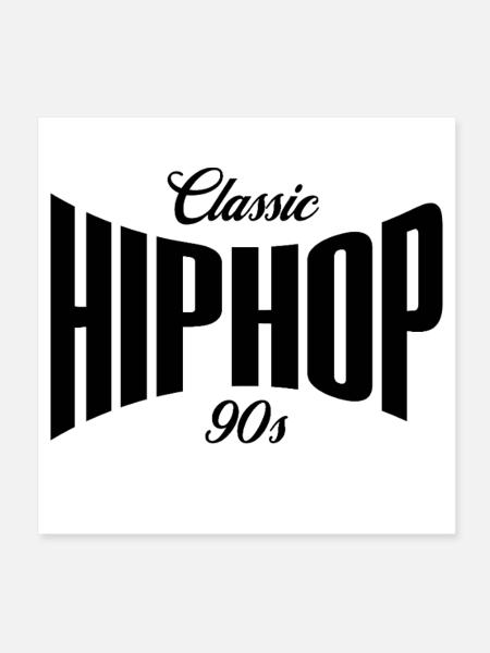 90er-Jahre-Klassiker HipHop - Poster 20x20 cm - Weiß - Vorne