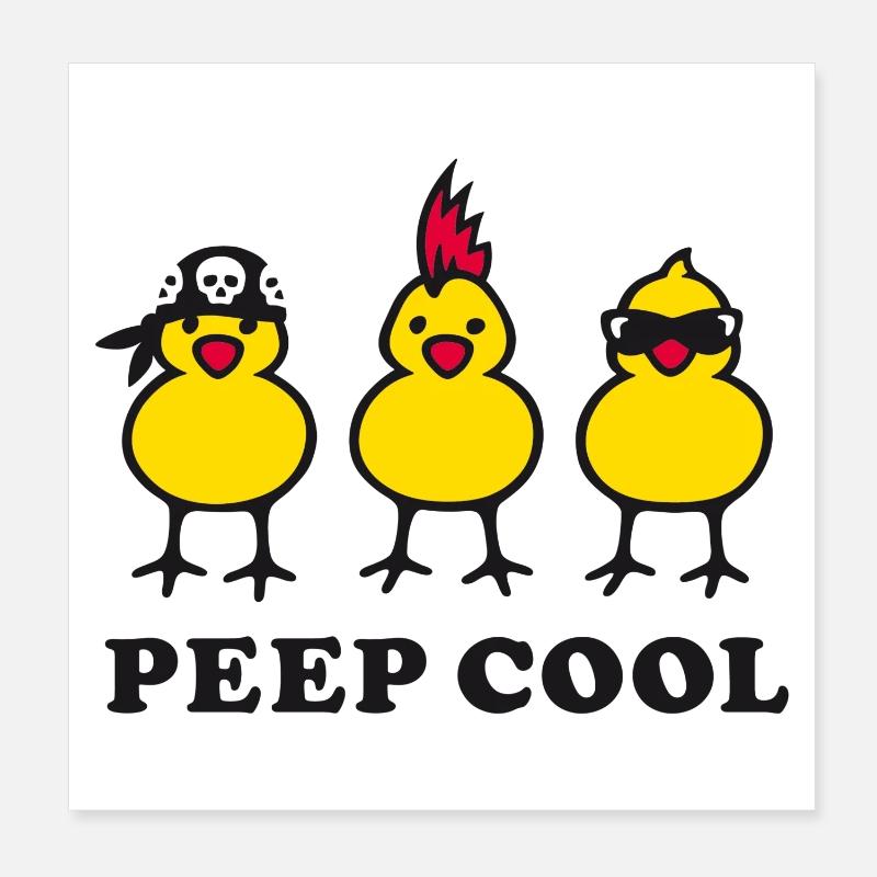 Peep Cool - Poster 20x20 cm - Weiß